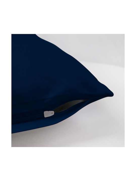 Satin Baumwolle Kissenbezug Dunkelblau 026/50x60