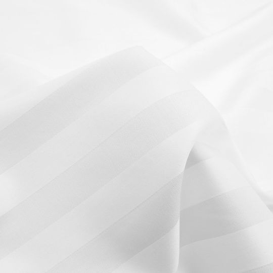 Satin Bambus-Baumwolle Kissenbezug Streifen Weiß/50x60