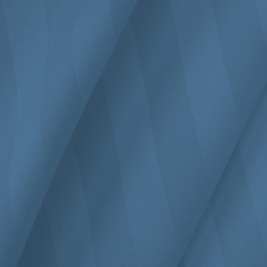 Satin Bamboo-cotton Pillowcase Stripe Cornflower/50x60