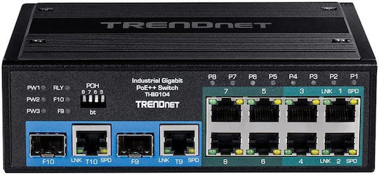 Trendnet TI-BG104 Unmanaged L2 PoE+ Switch με 8 Θύρες Gigabit (1Gbps) Ethernet και 2 SFP Θύρες