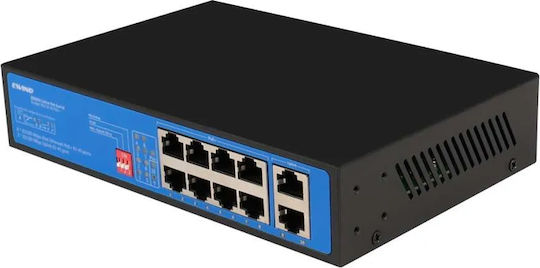 Ewind Unmanaged L2 PoE+ Switch with 10 Gigabit (1Gbps) Ethernet Ports
