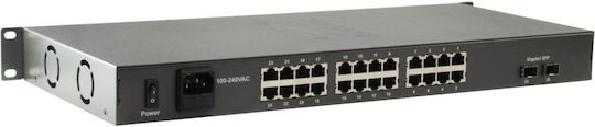 Level One FGP-2602 (380W) Неуправляем L2 PoE+ Switch с 26 Портове Ethernet и 2 SFP Портове
