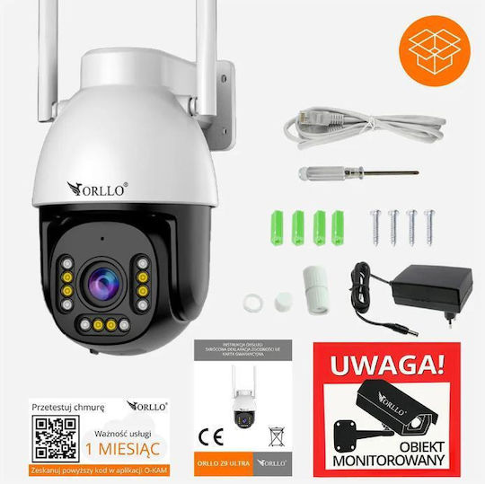 Orllo Z9 Ultra IP Камера за наблюдение Wi-Fi Full HD+ 4MP Водоустойчива с Двупосочна Комуникация
