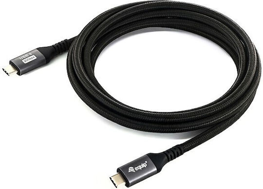 Equip Braided USB 4 Video Cable USB-C male - USB-C 100W PD Μαύρο 2m 128382