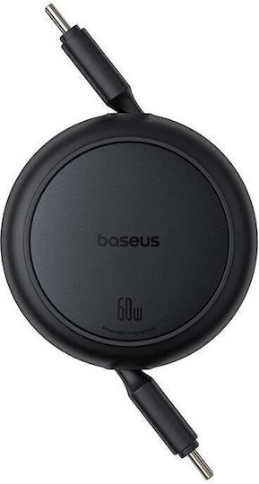Baseus Mini Retractable USB 2.0 Cable USB-C male - USB-C 60W PD Μαύρο 1m P10364500111-01