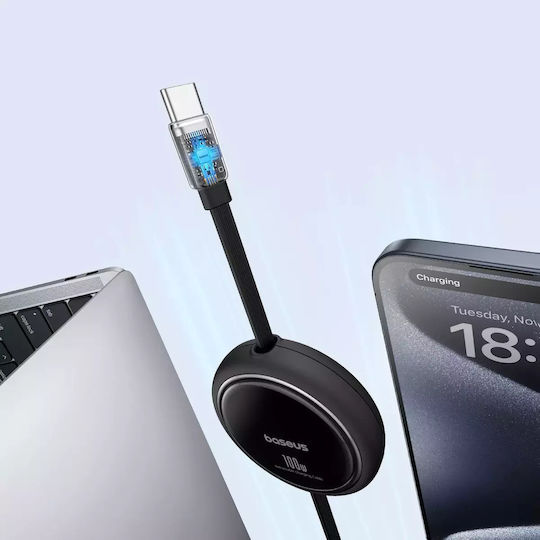 Baseus Free2Draw Retractable USB 2.0 Cable USB-C male - USB-C 100W PD Μαύρο 1m P10364500111-00
