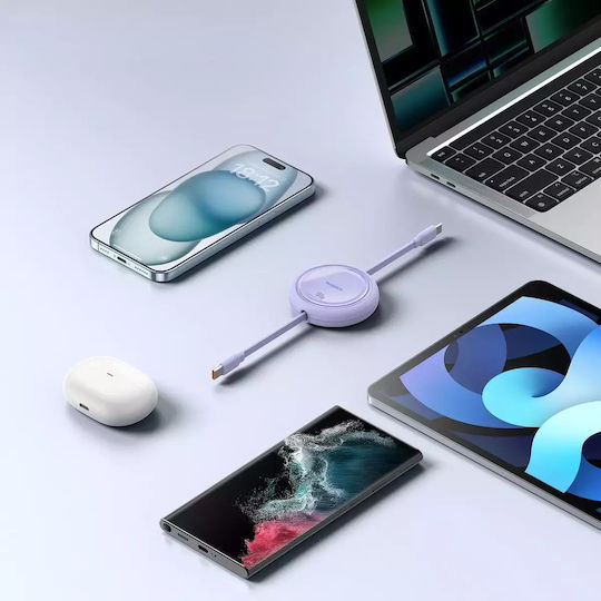 Baseus Free2Draw Retractable USB 2.0 Cable USB-C male - USB-C 100W PD Μωβ 1m P10364500511-00