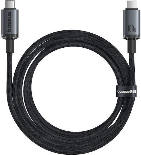 Baseus Crystal Shine Series Regular USB 2.0 Cablu USB-C bărbătesc - USB-C 100W Negru 1.5m (P10318204111-00)