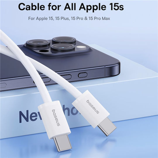 Baseus Superior Series 2 USB 2.0 Кабел USB-C Мъжки - USB-C 30W PD Бял 2m P10365200211-01