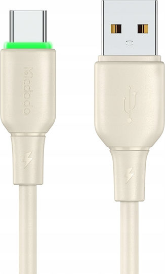 Mcdodo LED USB 2.0 Kabel USB Typ-C männlich - USB-A 100W PD Beiges 1,2 m CA-4750