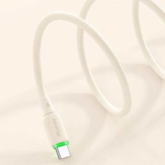 Mcdodo LED USB 2.0 Kabel USB Typ-C männlich - USB-A 100W PD Beiges 1,2 m CA-4750