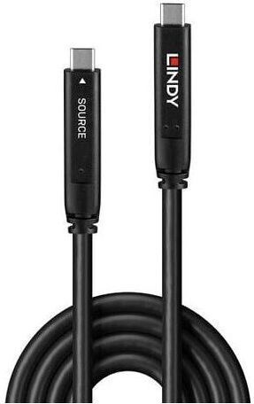 Lindy USB 3.2 Video Cable USB-C male - USB-C 60W PD Μαύρο 10m 43333