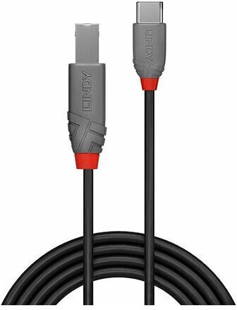 Lindy USB 2.0 Cable USB-C male - USB-B Μαύρο 3m 36943