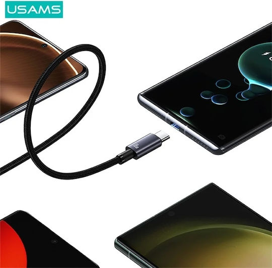 Usams Braided USB 2.0 Cable USB-C male - USB-A Γκρι 0.25m US-SJ680