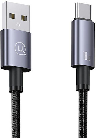 Usams Braided USB 2.0 Cable USB-C male - USB-A 60W Γκρι 1.2m US-SJ663