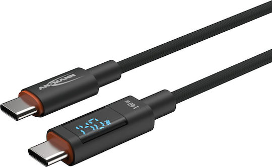 Ansmann USB 2.0 Cable USB-C male - USB-C 140W PD Γκρι 1.2m 1700-0176
