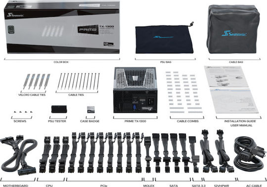 Seasonic Prime TX ATX30 1600W Schwarz Computer-Netzteil Vollständig modular 80 Plus Titan