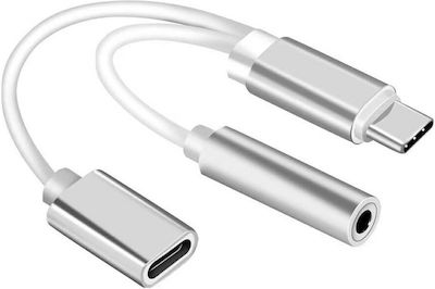 Hertz Μετατροπέας USB-C / 3.5mm male σε USB-C / 3.5mm female Λευκό 1τμχ (2492-uniw)