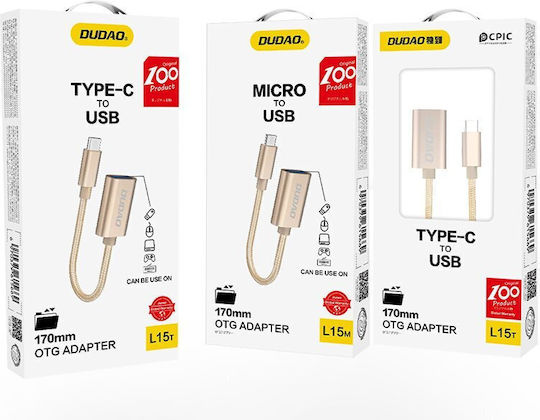 Dudao Micro USB Male to Micro USB Female Converter Silver 1 Piece
