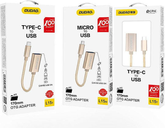 Dudao Micro USB Male to Micro USB Female Converter Silver 1 Piece