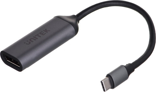 Unitek Μετατροπέας USB-C male σε DisplayPort female Γκρι 1τμχ V1415A
