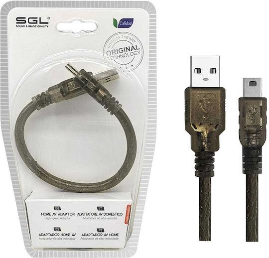 SGL Конвертор USB-A мъжки към мини USB мъжки Черен 1бр 098074