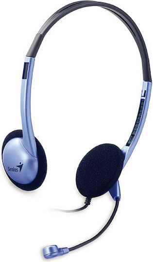Genius On Ear Multimedia Headphone with Microphone 3.5mm Jack Blue 31710037100