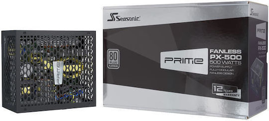 Seasonic Prime PX 500W Μαύρο Τροφοδοτικό Υπολογιστή Full Modular 80 Plus Platinum