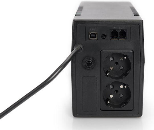 Digitus DN-170063 UPS (VI) Интерактивна Линия 600VA 360W с 2 Schuko AC Гнезда