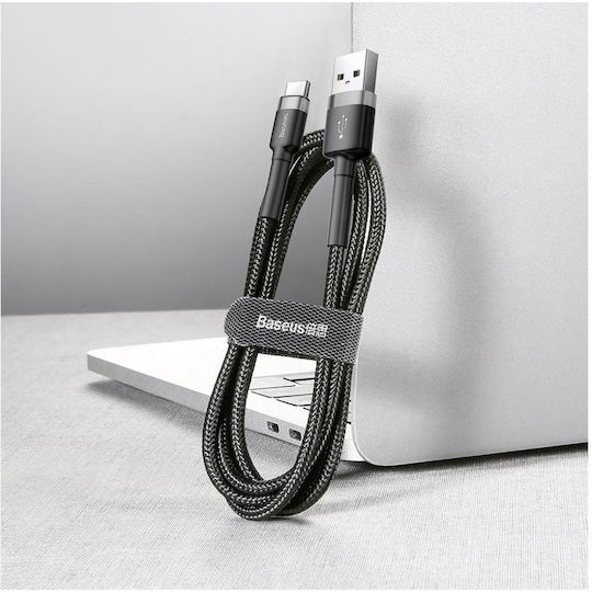 Baseus Cafule Braided USB 2.0 Cable USB-C male - USB-A 18W Μαύρο 3m CATKLF-UG1