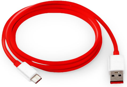 OnePlus USB 2.0 Cable USB-C male - USB-A 100W Κόκκινο 1m 5461100530