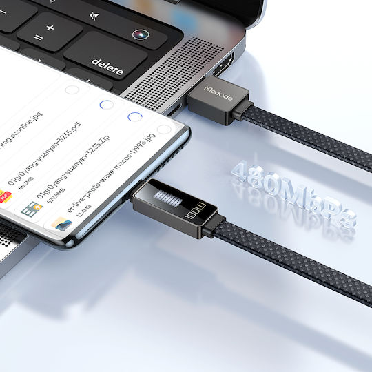 Mcdodo LED USB 2.0 Cable USB-C Male - USB-A 100W Black 1.2m CA-4980