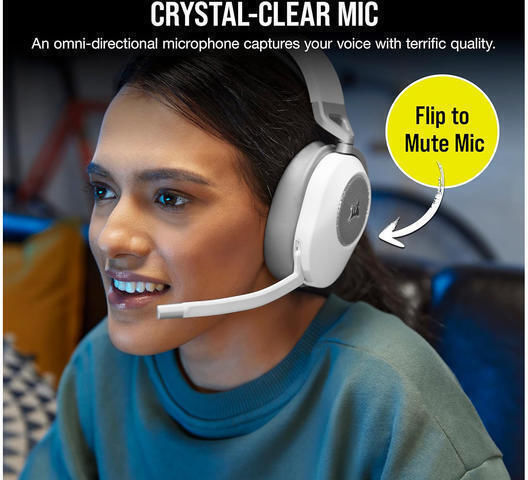 Corsair HS65 Ασύρματο Over Ear Gaming Headset με σύνδεση Bluetooth Λευκό