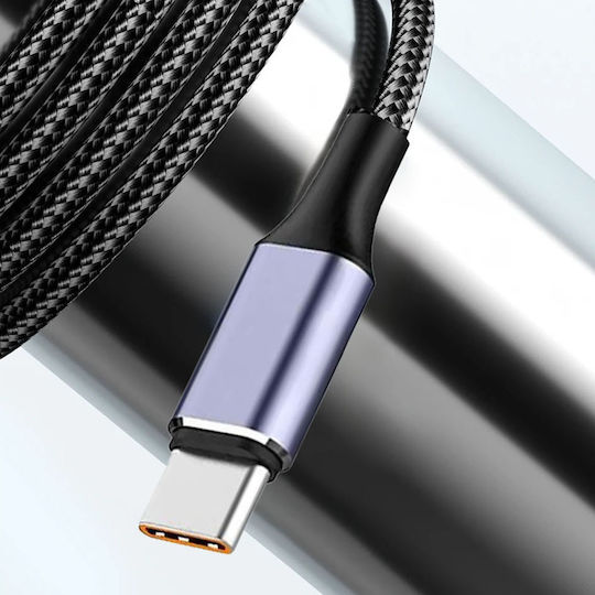 Techsuit Data Cable Ucb320-z Usb To Type-c Super Fast Charging 100w 480mbps 6a Nylon Aluminum Alloy 1m Black