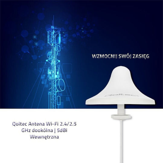 Qoltec 57036 Εσωτερική Κεραία WiFi Πανκατευθυντική 5dBi