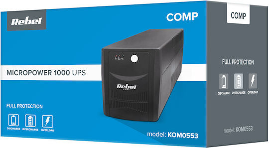 Rebel KOM0553 1000VA UPS Line-Interactive 600W