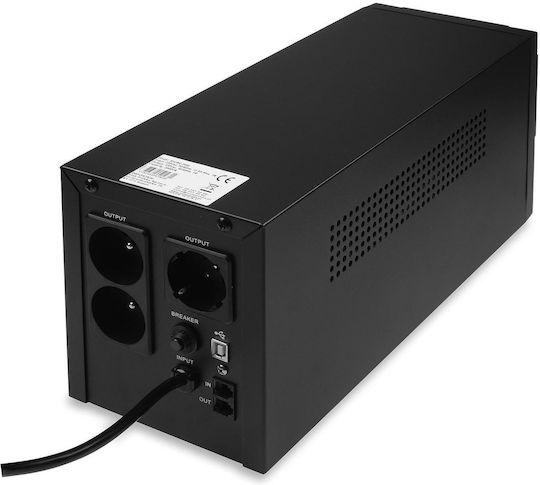 Volt Polska Микро UPS (VI) Интерактивна Линия 2000VA 1200W с 3 Schuko AC Гнезда