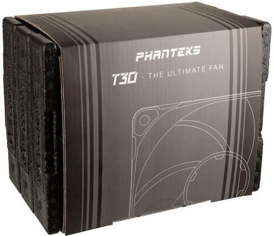 Phanteks F120T30 Gehäuselüfter (2000rpm / 67cfm) Ohne LEDs Beleuchtung und Verbindung 4-Pin PWM 3 Stück