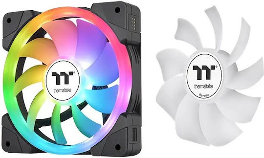 Thermaltake SWAFAN EX12 Sync TT Premium Edition Reverse Blade Case Fan 120mm 2000rpm 57.11cfm with ARGB Lighting and 4-Pin PWM Connection 3pcs