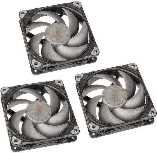 Phanteks F120T30 Gehäuselüfter (2000rpm / 67cfm) Ohne LEDs Beleuchtung und Verbindung 4-Pin PWM 3 Stück