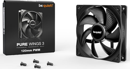 Be Quiet Ventilator Carcasă Pure Wings 3 120mm (1600rpm / 48.9cfm) Fără Iluminare LED și Conexiune 4-Pin PWM