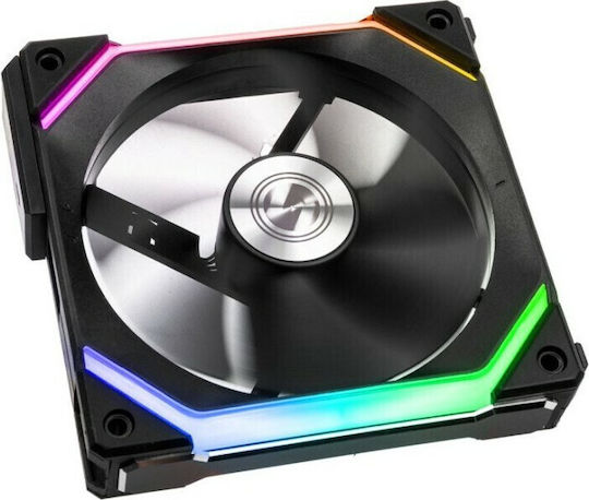 Lian Li UNI Fan SL120 Gehäuselüfter mit ARGB Beleuchtung und Verbindung 4-Pin PWM 1Stück Schwarz