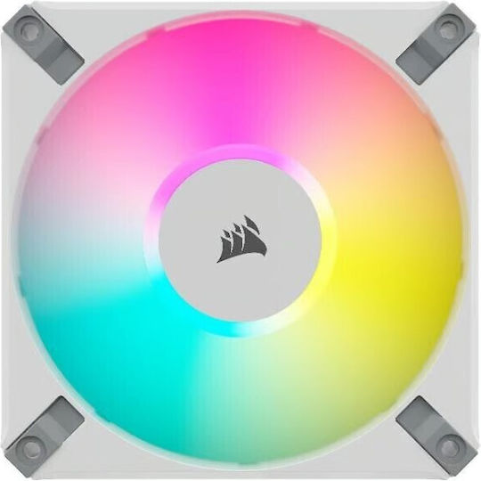 Corsair AF120 Elite Gehäuselüfter mit RGB Beleuchtung und Verbindung 4-Pin PWM 1Stück Weiß
