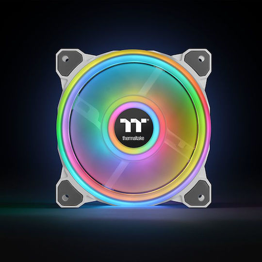 Thermaltake Riing Quad 12 Radiator Fan TT Premium Case Fan 120mm (1500rpm / 40.9cfm) με RGB Φωτισμό και Σύνδεση 4-Pin PWM 3τμχ Γκρι