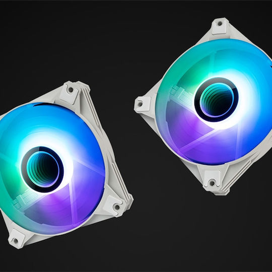 Darkflash Infinity 8 3in1 Case Fan 120mm (2000rpm / 62.18cfm) με RGB Φωτισμό και Σύνδεση 4-Pin PWM 3τμχ Λευκό