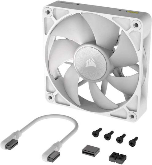 Corsair iCue Link RX120 Case Fan 2100rpm 74.2cfm with RGB Lighting and 4-Pin PWM Connection White