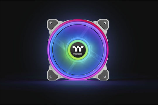 Thermaltake Riing Quad 12 Radiator Fan TT Premium Case Fan 120mm (1500rpm / 40.9cfm) με RGB Φωτισμό και Σύνδεση 4-Pin PWM 3τμχ Γκρι