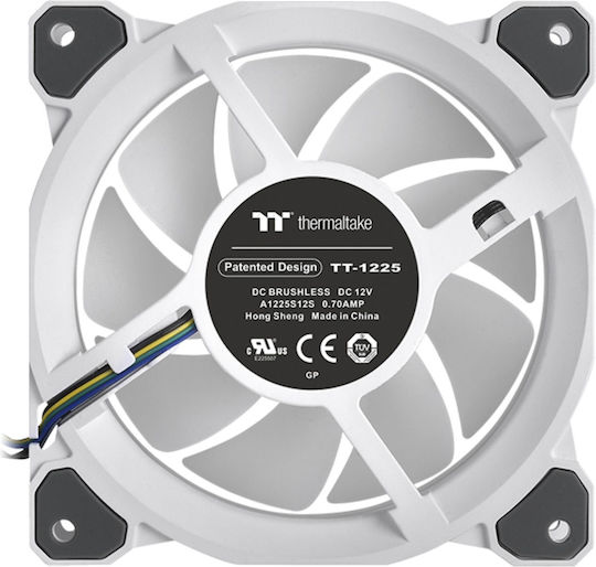 Thermaltake Riing Quad 12 Radiator Fan TT Premium Case Fan 120mm (1500rpm / 40.9cfm) με RGB Φωτισμό και Σύνδεση 4-Pin PWM 3τμχ Γκρι