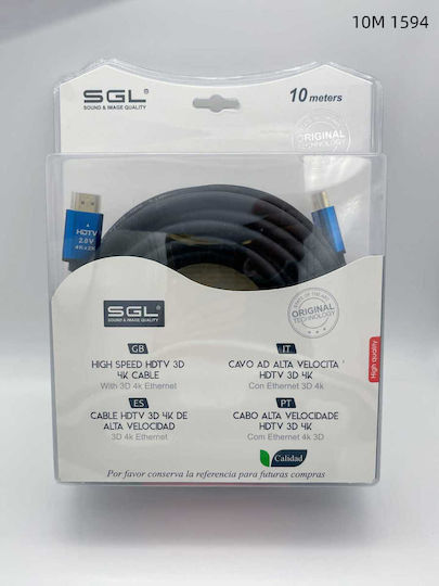 SGL Cable HDMI male - HDMI male 10m Μαύρο