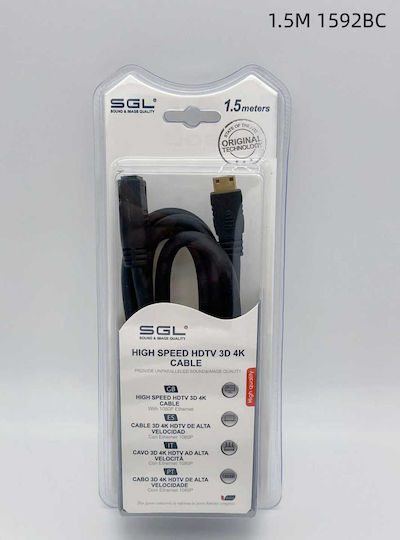 SGL HDMI Cable Male - HDMI Male 1.5m Black